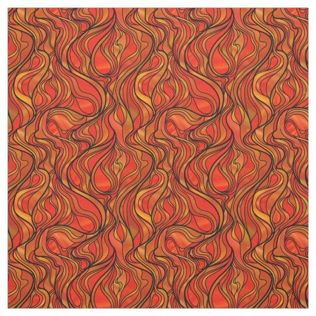 Orange Stained Glass Abstract Fabric (Swatch)