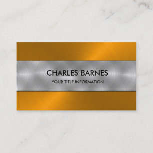 Orange Stainless Steel Business Card