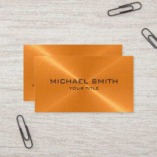 Orange Stainless Steel Metal Business Card
