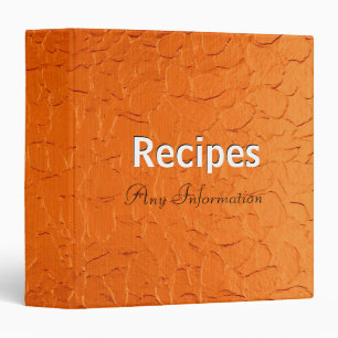 Orange stainless steel metal   Recipes binders