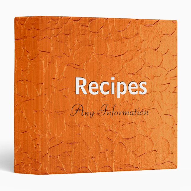 Orange stainless steel metal | Recipes binders (Front/Spine)