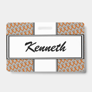 Orange Standard Ribbon by Kenneth Yoncich Badge
