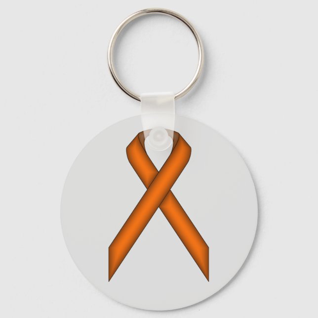 Orange Standard Ribbon by Kenneth Yoncich Keychain (Front)