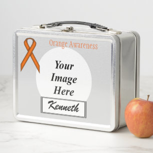 Orange Standard Ribbon by Kenneth Yoncich Metal Lunch Box
