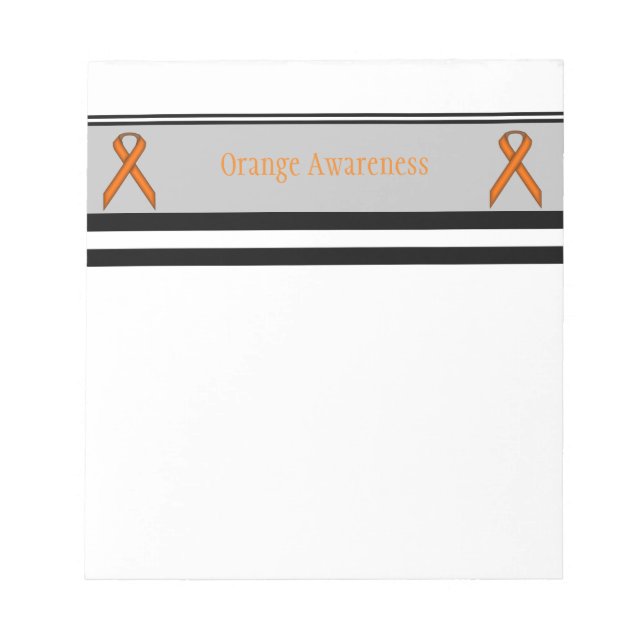 Orange Standard Ribbon by Kenneth Yoncich Notepad (Front)