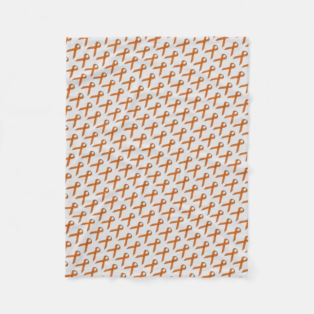 Orange Standard Ribbon Fleece Blanket (Front)