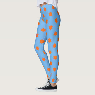 Orange Star Pattern Leggings
