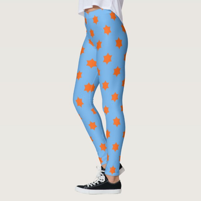 Orange Star Pattern Leggings (Left)