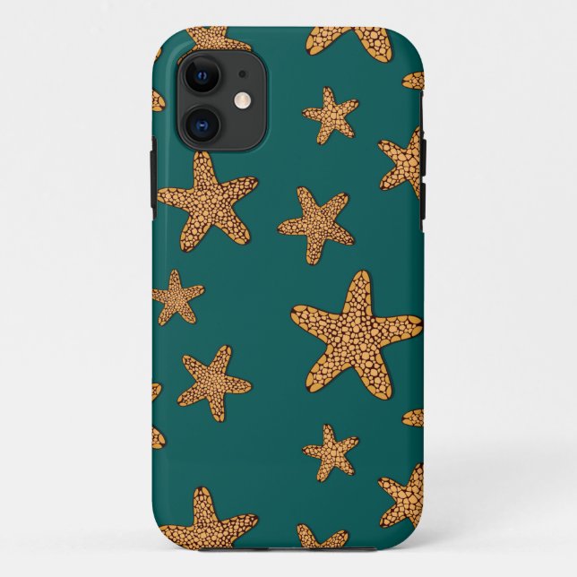 Orange Starfish Pattern Case-Mate iPhone Case (Back)
