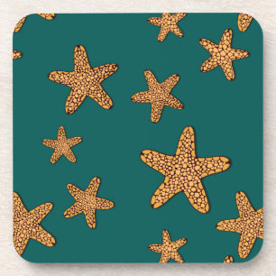 Orange Starfish Pattern Coaster