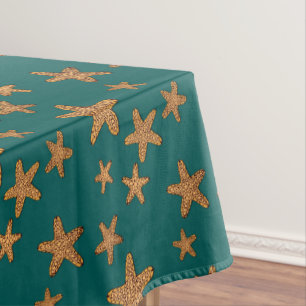 Orange Starfish Pattern Tablecloth