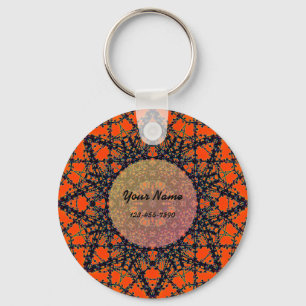 Orange Stars Keychain