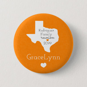Orange State of Texas Family Reunion Button
