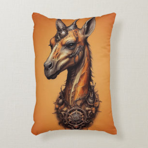 Orange Steampunk Giraffe, Accent Pillow