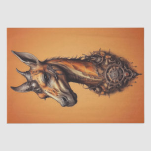 Orange Steampunk Giraffe, Decoupage Tissue Paper