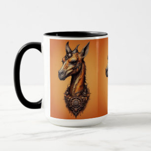 Orange Steampunk Giraffe, Mug