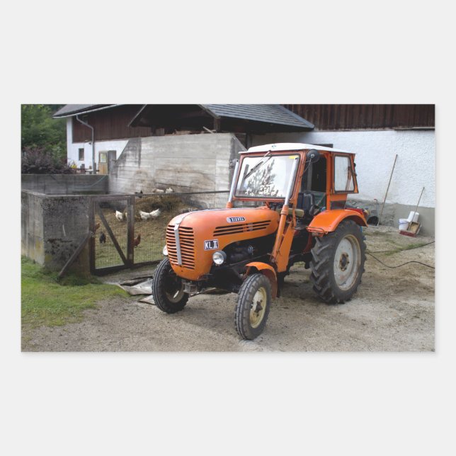 Orange Steyr Tractor KL II Sticker (Front)