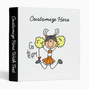 Orange Stick Figure Cheerleader t-shirts and Gifts Binder