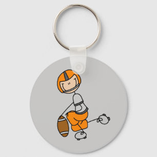 Orange Stick Figure Football Tshirts and Gifts Keychain