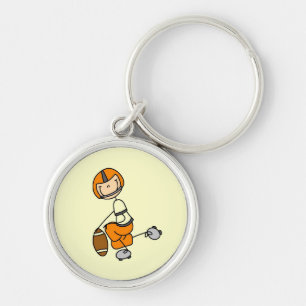 Orange Stick Figure Football Tshirts and Gifts Keychain