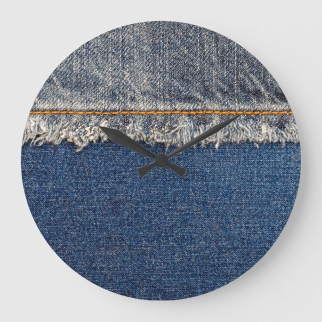 Orange Stitch, Double Denim Patch. Large Clock (Front)