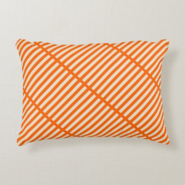 Orange Stripes Accent Pillow (Front)