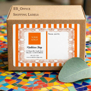 Orange Stripes & Curly Frame & Logo