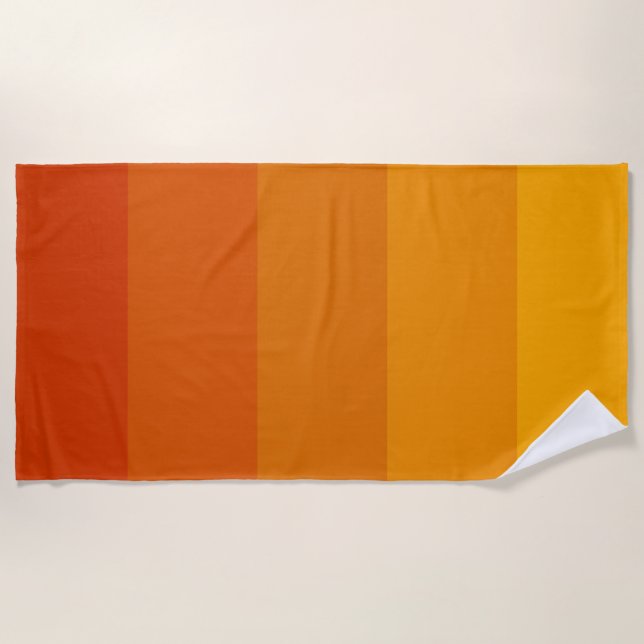 Orange stripes palette beach towel (Front)