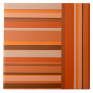 Orange Stripes Pattern Abstract Asymmetric Tile