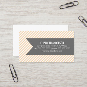 Orange Stripes Pattern Business Card