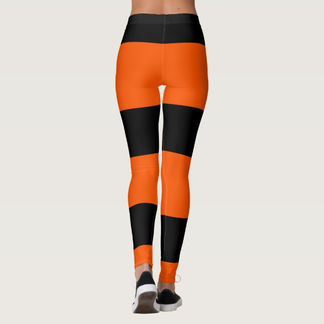 Orange stripes pattern leggings (Back)