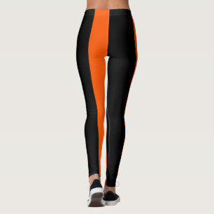 Orange stripes pattern leggings