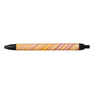 Orange strips pattern black ink pen