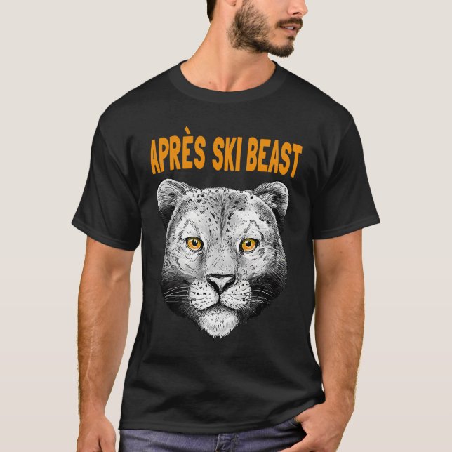 Orange Style Apres Ski Snow Leopard T-Shirt (Front)