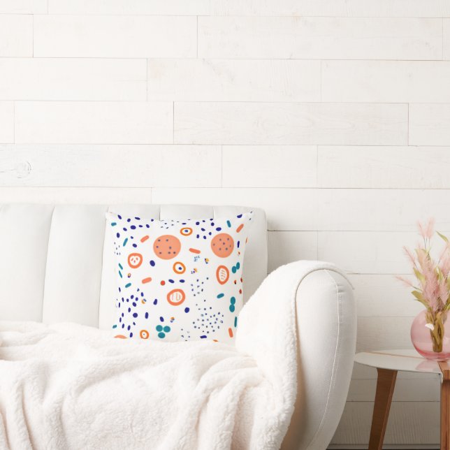 Orange Style Patterns Art Design Throw Pillow (Couch)