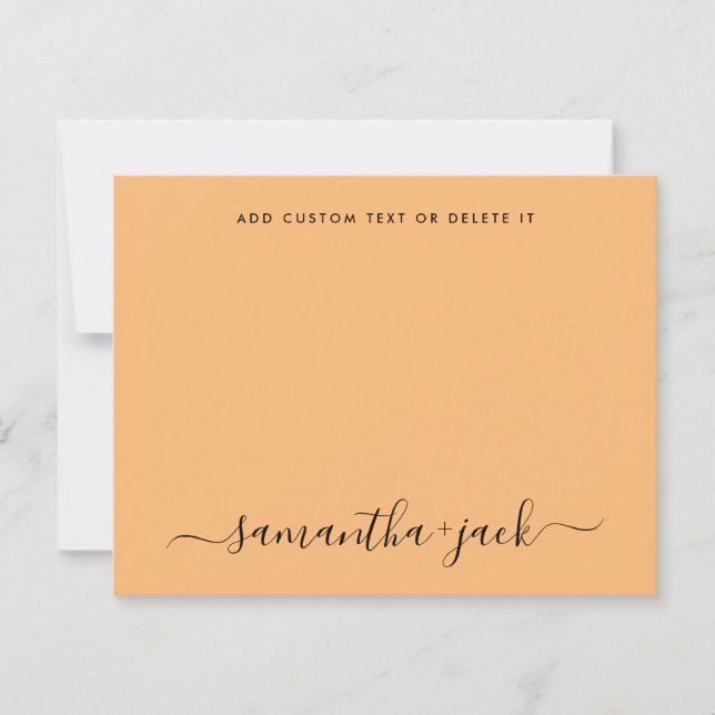 Orange Stylish Script Elegant Minimalist Card (Front)