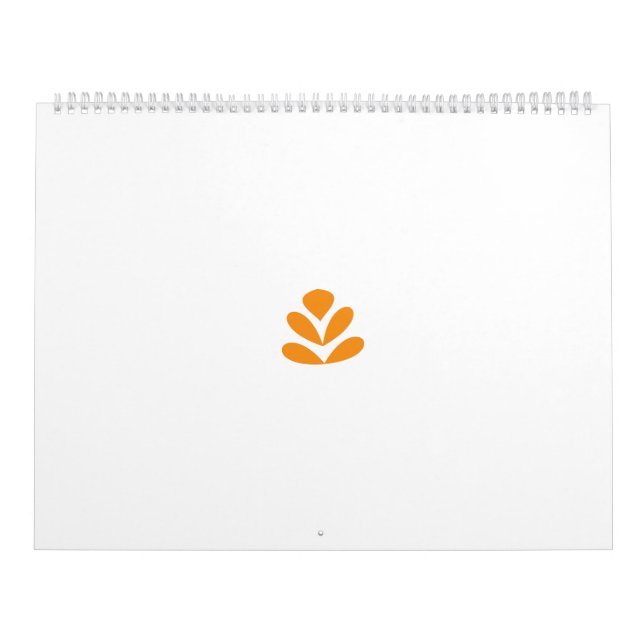 Orange stylized flower-like design on a dark backg calendar (Cover)