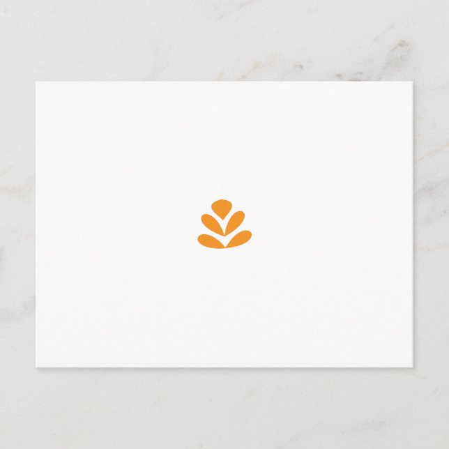 Orange stylized flower-like design on a dark backg postcard (Front)