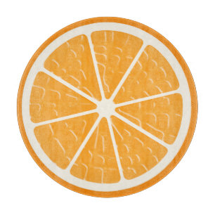 Orange Stylized Fruit Slice Cutting Board