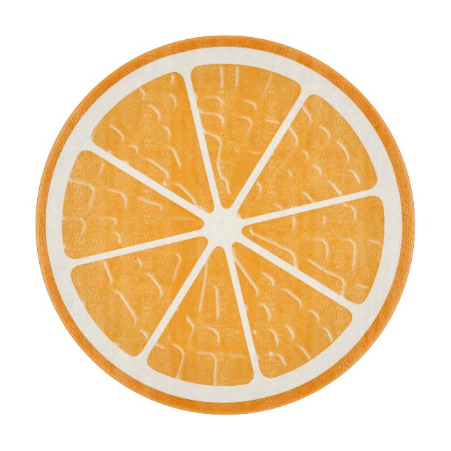 Orange Stylized Fruit Slice Cutting Board (Front)
