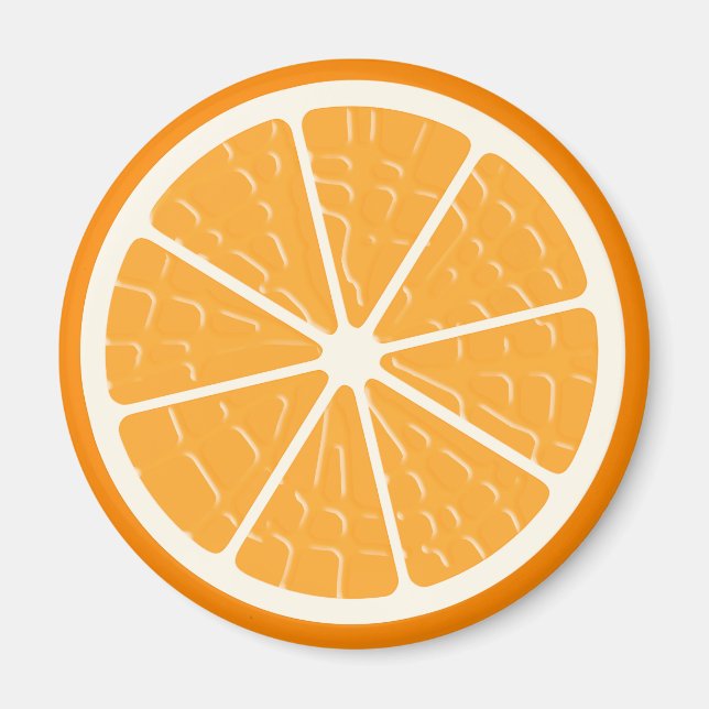 Orange Stylized Fruit Slice Magnet (Front)