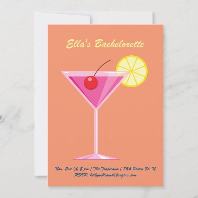 Orange Summer Bachelorette Party Invitation (Front)