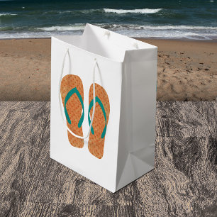 Orange Summer Beach Party Flip Flops Gift Bag