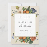 Orange Summer Floral Botanical Boho