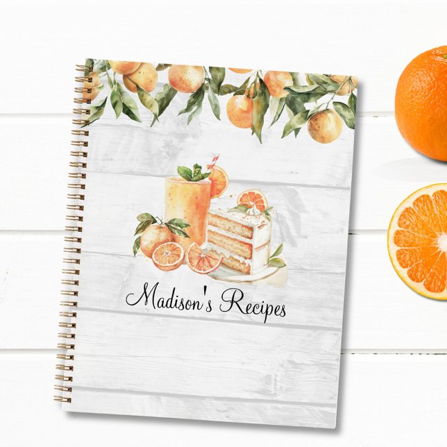 Orange Summer Fruit Personalized Recipe Cookbook Notebook (In situ)
