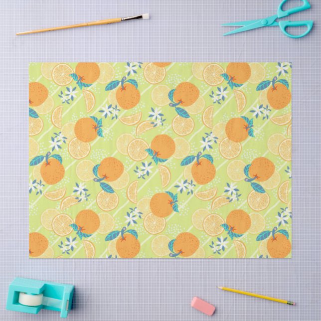 Orange Summer Green Tissue Paper (Craft)
