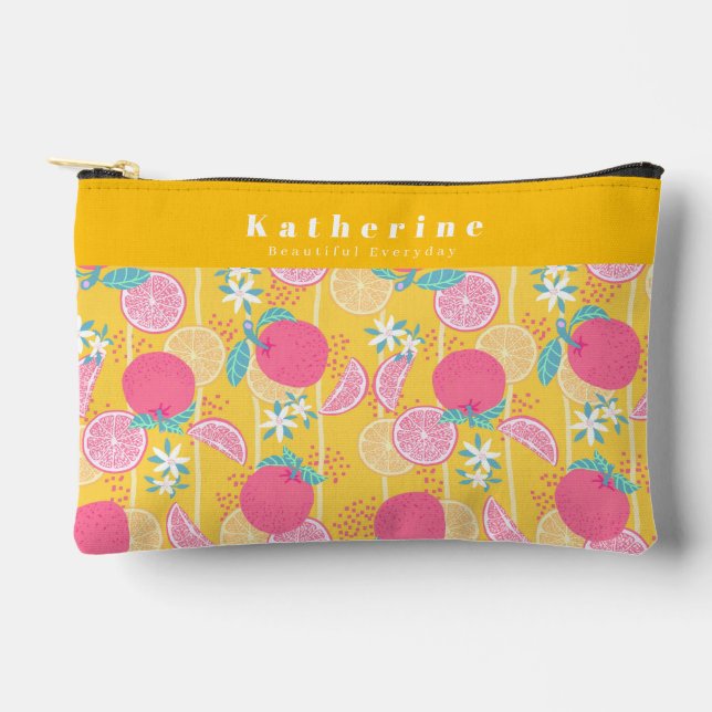 Orange Summer Mustard Accessory Pouch (Front)