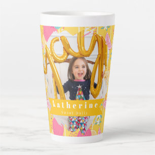 Orange Summer Mustard Photo Latte Mug