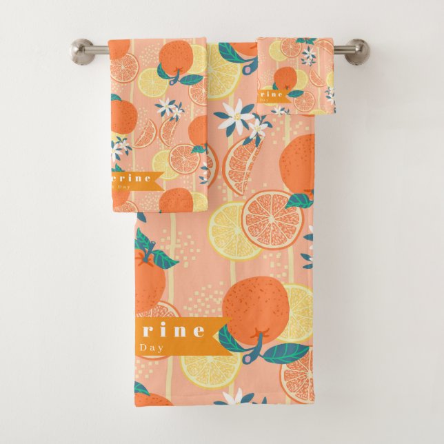 Orange Summer Orange Bath Towel Set (Insitu)