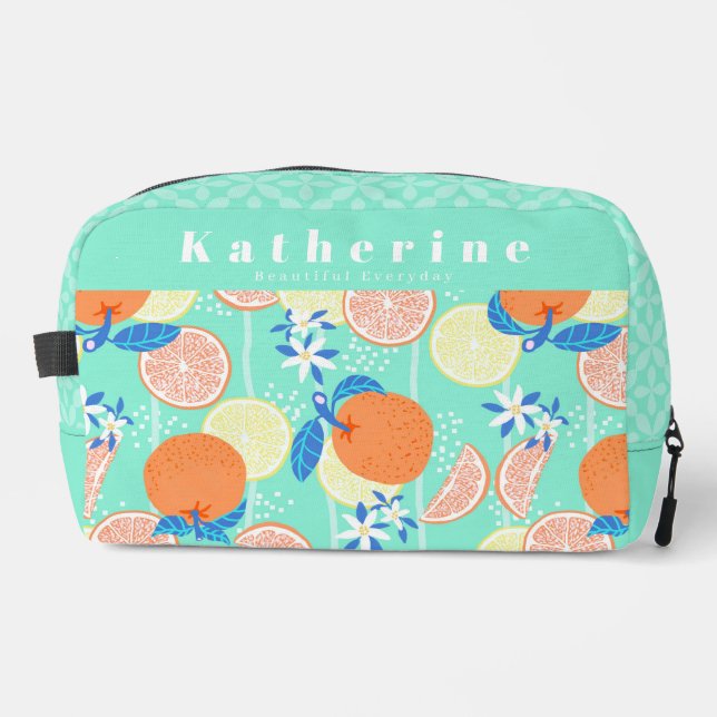 Orange Summer Teal Dopp Kit (Front)